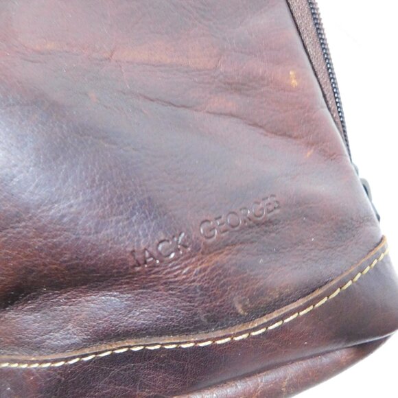 Jack Georges Voyager Convertible Zip Around Backpack Distressed Brown Leather - Picture 12 of 13